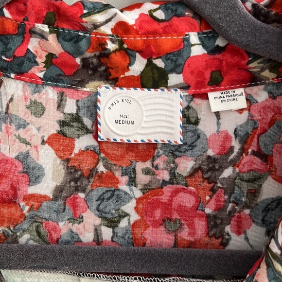 Anthropologie Postmark Striped/Floral Top sz M - Picture 11 of 12